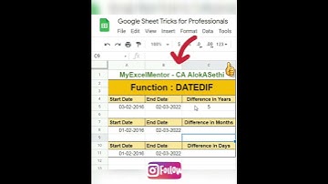 Excel Tricks: Date Difference Function!! #ExcelTricks #Exceltips #Exceltutorial #excelbasics