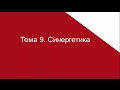 ТЕМА 9. СИНЕРГЕТИКА