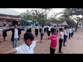 The students exercise for healthy.