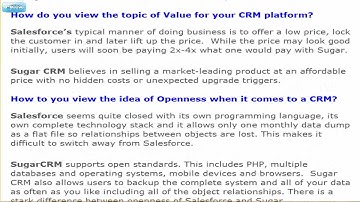 Overview of Salesforce CRM - Compared with SugarCRM