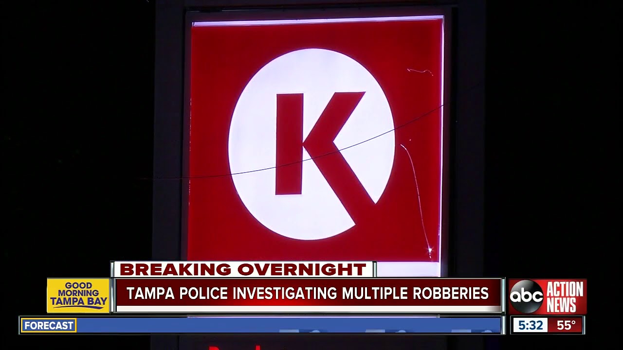 Tampa Police investigating four overnight store robberies