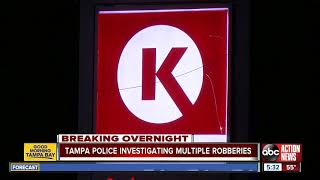 Tampa Police investigating four overnight store robberies