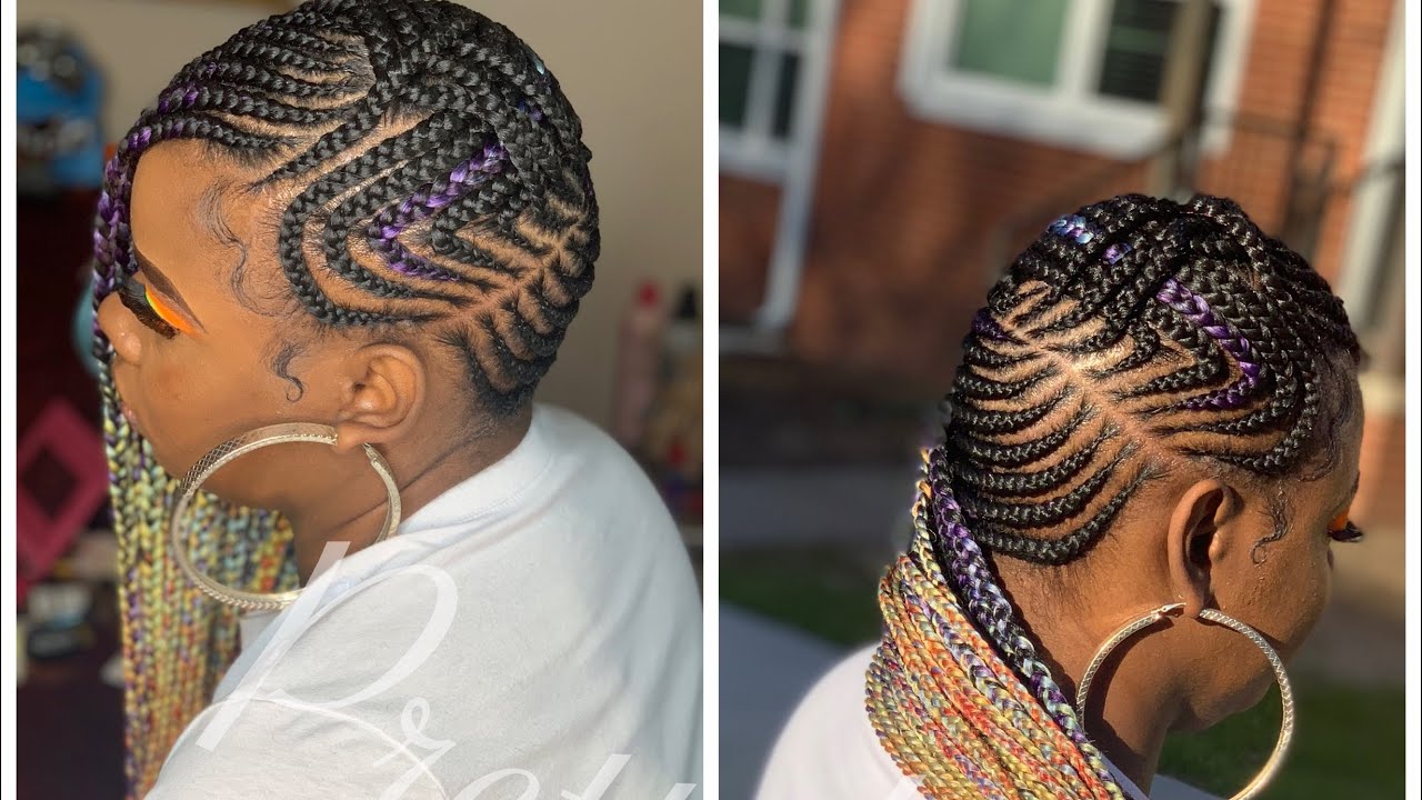 Colorful Lemonade Braids Using Bobbiboss Prefeathered Hair
