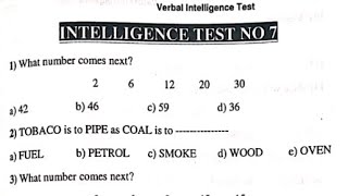Super Excellent Academic & Intelligence Book | Verbal Intelligence  | Test no 7 | Muhammad | MN Blog