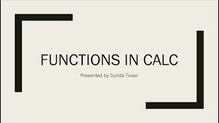 Function and Function-wizard in Calc