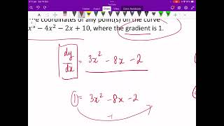 Differentiation   Finding coordinates on a curve where the gradient is given