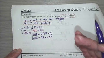 MCR3U1 3.5 Solving Quadratic Equations Part 4