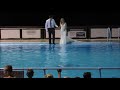 Newly Married Couple Jump Into Rocky Mountain Hot springs Pool in Wedding Clothes