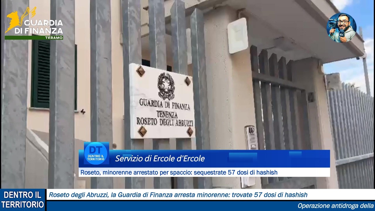 Roseto degli Abruzzi, la Guardia di Finanza arresta minorenne: trovate 57 dosi di hashish
