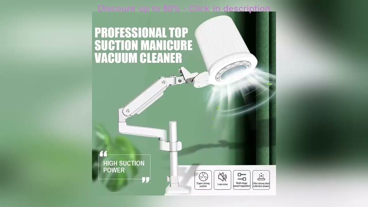 Nail Art Lighting Vacuum Cleaner, 4 White Holder Tools, High-End Superior Suction, Quiet,