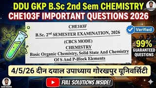 ddu gkp bsc 2nd sem chemistry che103f important questions 2026|basic organic chemistry &amp; solid state