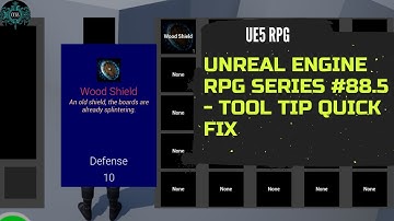 Unreal Engine Tutorial RPG Series #88.5 - Item Tooltips quick fix