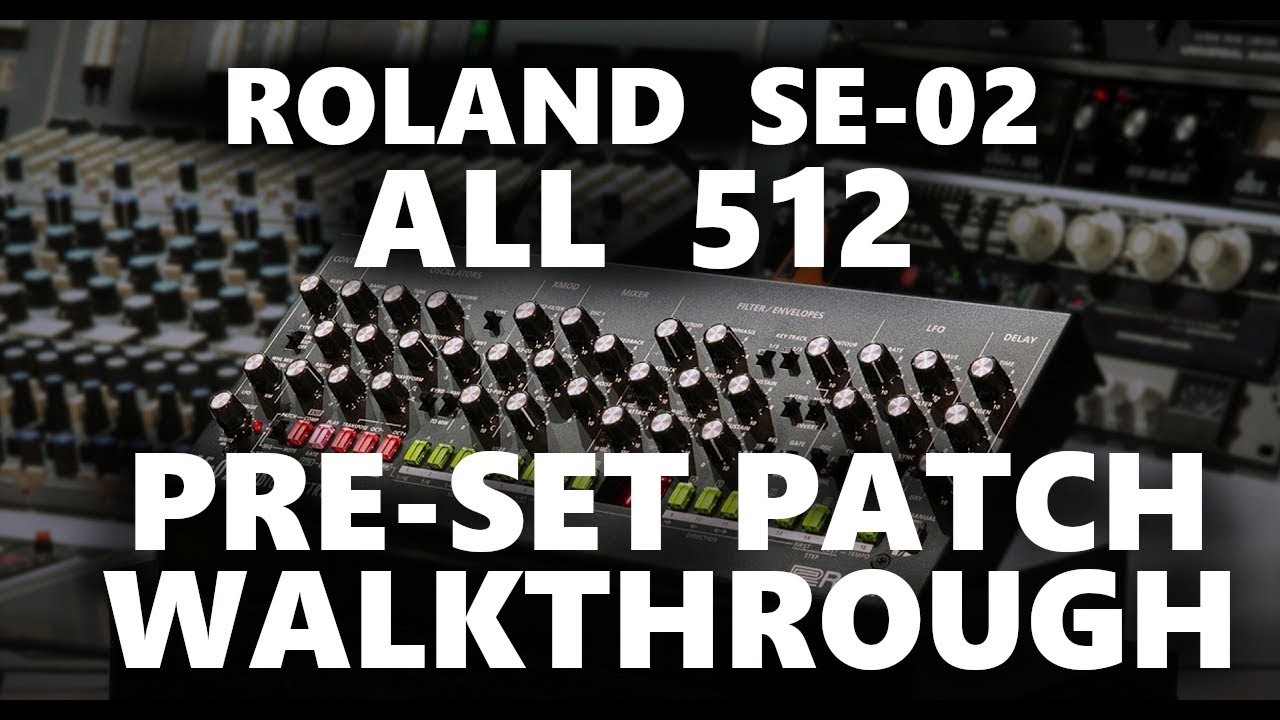 Roland SE-02 (Moog Mini-Moog remake) Complete Sounds Only Demo of all  preset patches, no talking