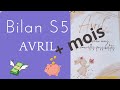  bilan mois   s5  avril  budget zero  enveloppe budgetaire  remplissage  epargne