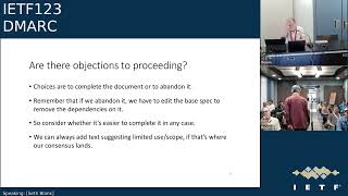 IETF 123: Domain-based Message Authentication, Reporting & Conformance (DMARC) 2025-07-23 12:30