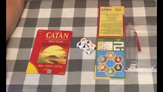 Portable Catan dice game - great for travel! Roll and write game!
