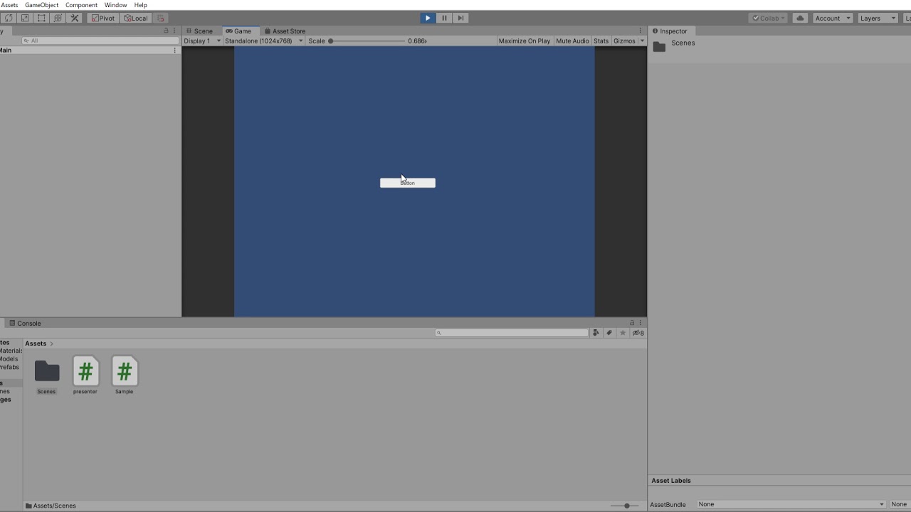 Unity Project button click - YouTube