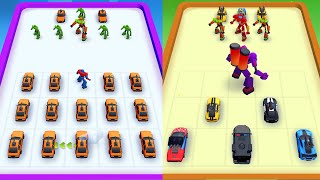 Merge Monster : Cars Rampage, Cars Vs Robot Battle, Merge Games