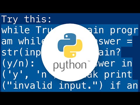 How do I restart a program based on user input?
