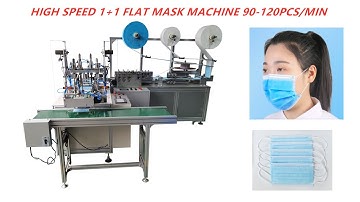 High speed 1+1 automatic ultrasonic servo motor flat mask machine  90-110pcs/min