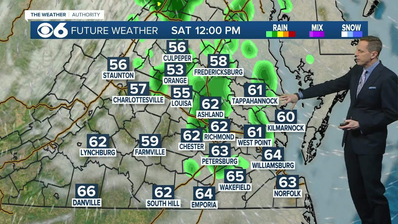 Hour-by-hour look at rain chances in Virginia this weekend - YouTube