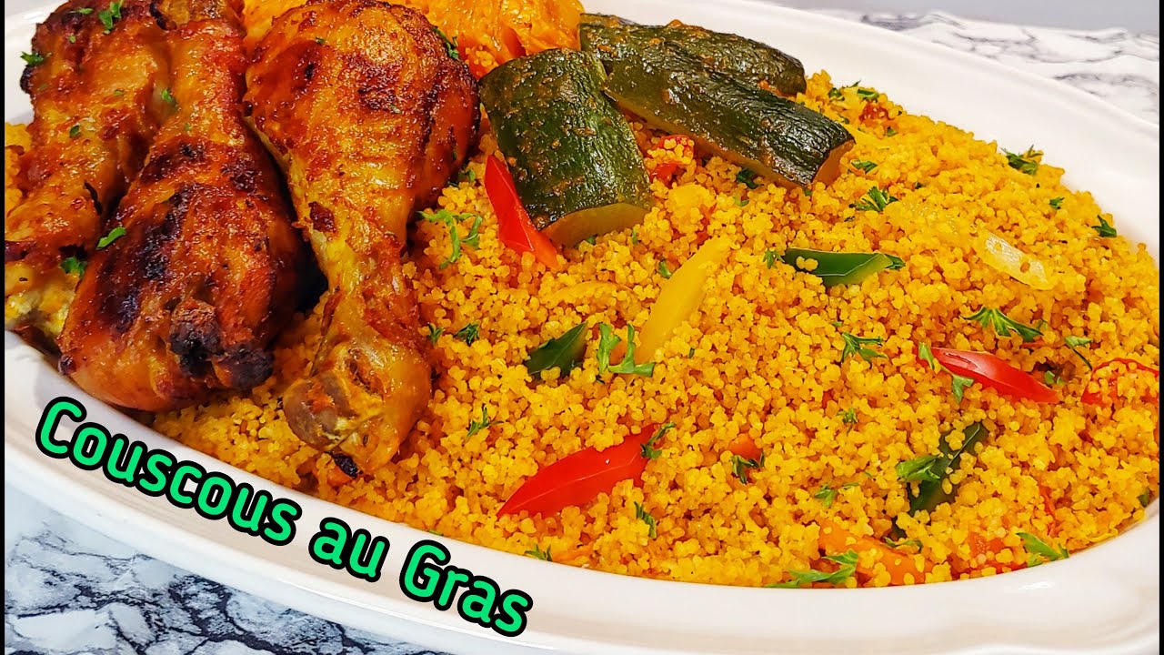 Couscous au Gras & Poulet braisé Jollof couscous & baked chicken
