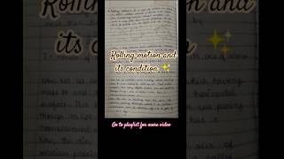 BSC physics,Rolling motion and condition of pure rolling motion |Dynamics of rigid body #bsc #shorts
