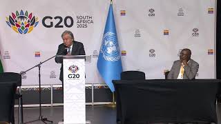 United Nations Secretary-General António Guterres to Hold Press Conference Ahead of G20 Summit