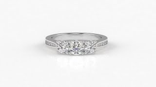 TR1001 Three Stone Diamond Engagement Ring