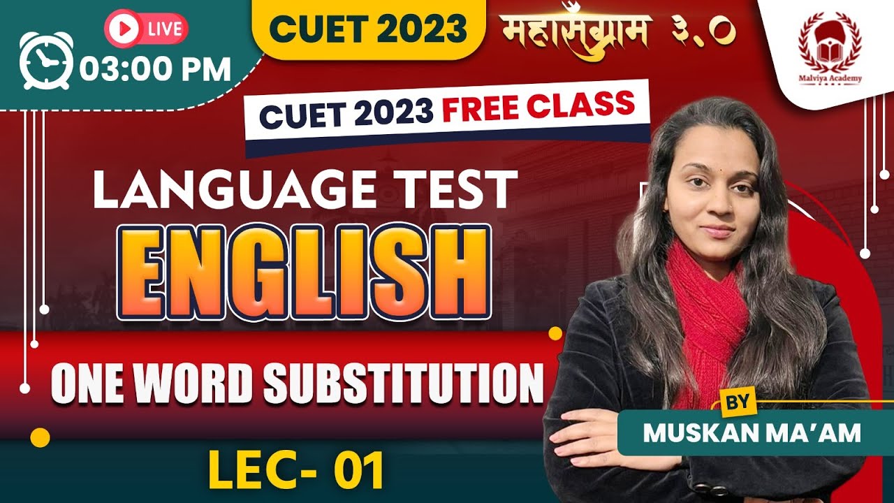 One word substitution-1| CUET Language Test English | CUET 2023 Free ...