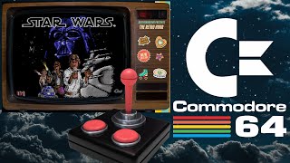 Destroying the Death Star in Star Wars on the Commodore 64 - retro gaming at its best.