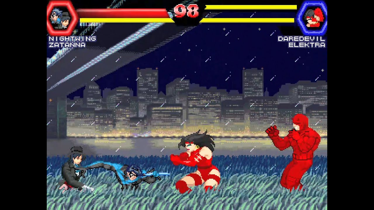 Nightwing & Zatanna vs Daredevil & Elektra(MARVEL)