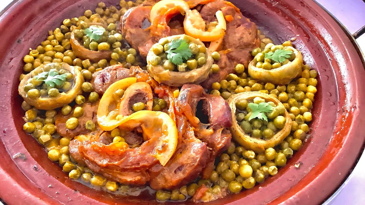 طاجين اللحم البقري بالقوق وجلبانة ياسلام لذيذ 😋 والله جربوه غيعجبكم بزززاف