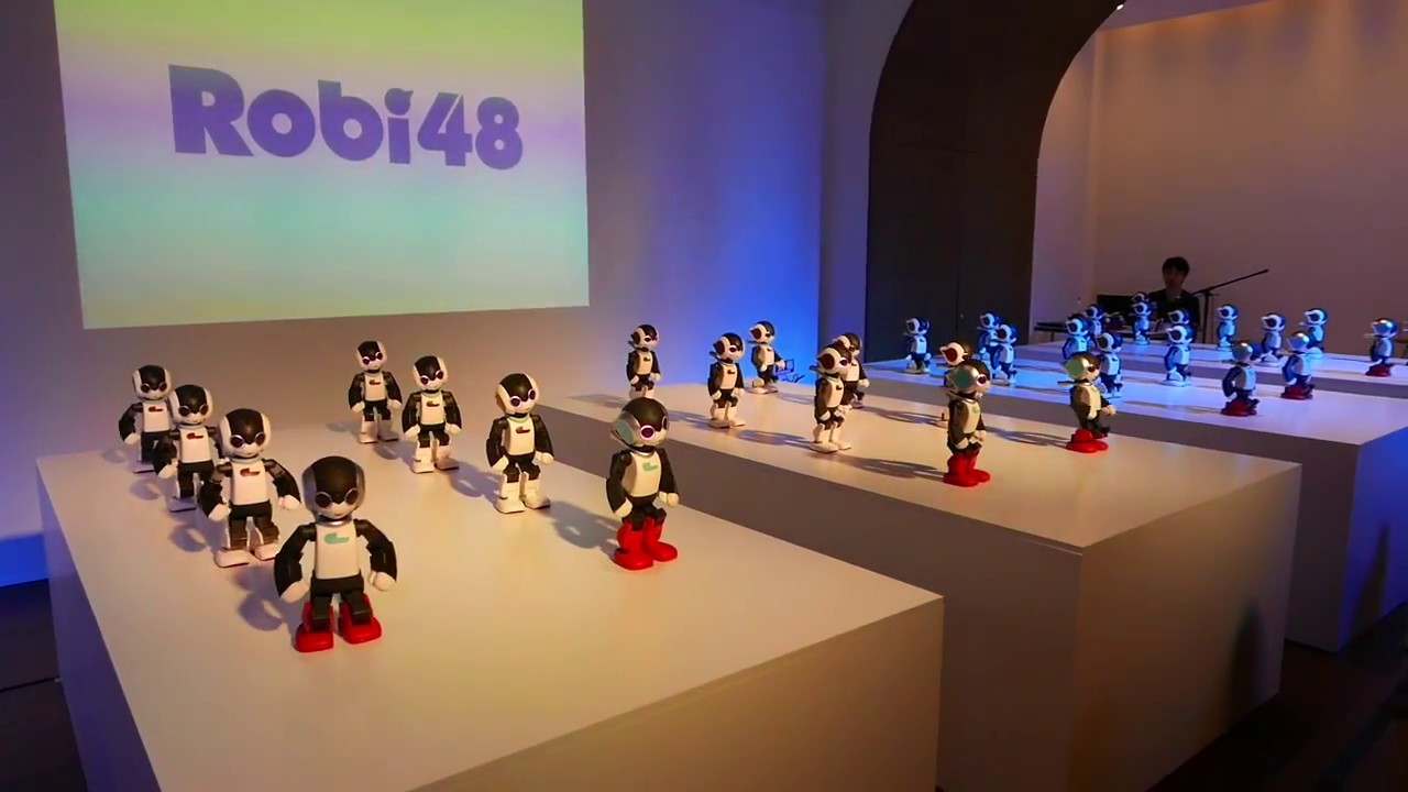 Dozens of dancing Robi robots [RAW VIDEO] japanese food