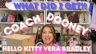 The Cutest New Coach Bag Release Double Coach Unboxing Dooney and Vera Bradley Hello Kitty Bag