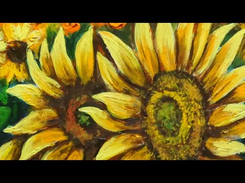 油絵 絵画 【夕日のひまわり畑】 油絵 油彩 油彩画 絵 絵画【夕日のひまわり畑】 | HIROSHI1990