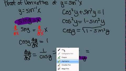 Derivative of Inverse Trig. Functions Video #2