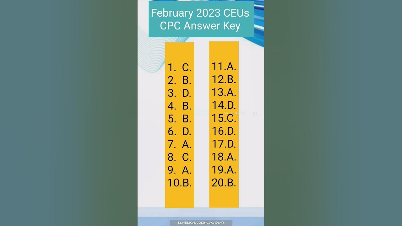 February 2023 CEUs | CPC Ceu's Answer Key | AAPC #shorts - YouTube