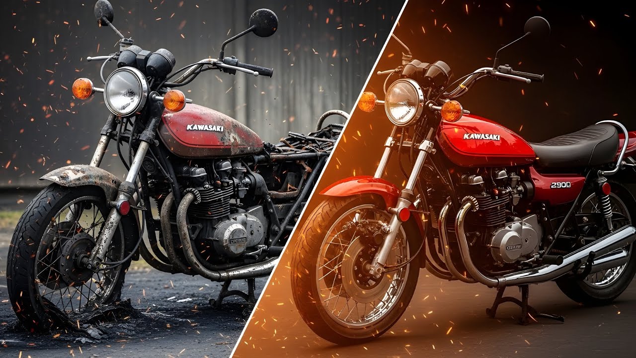 1976 Kawasaki Z900 Full Restoration | Burnt to Brand New Deep Red Beast!