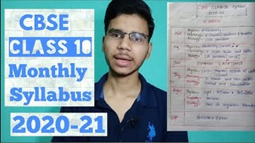 CBSE Class 10 Boards Syllabus|| Month-Wise|| 2020-21
