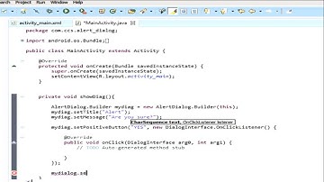 Alert Dialog using Eclipse