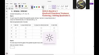 NJSLA Released Items Algebra 1 Quadratic Functions Features and Solving Quadratic Equations 32