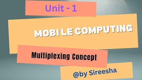 Mobile Computing : Multiplexing Concept  || BTech JNTUK/JNTUGV