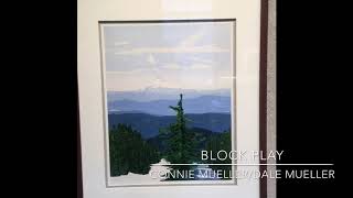 Athlete Statistics Gallery Walk - “Block Play: Reduction Linocuts by Connie Mueller & Wood Sculptures by Dale Mueller”