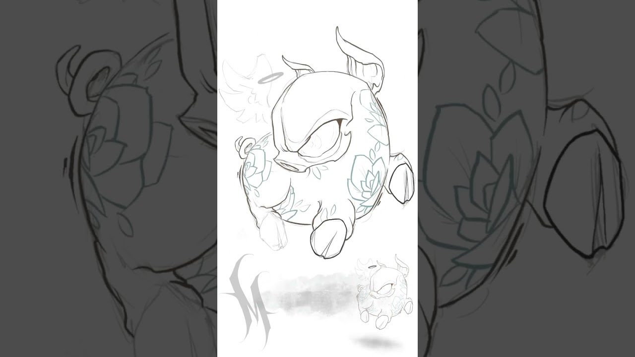 “When pigs fly” character design | drawing on iPad