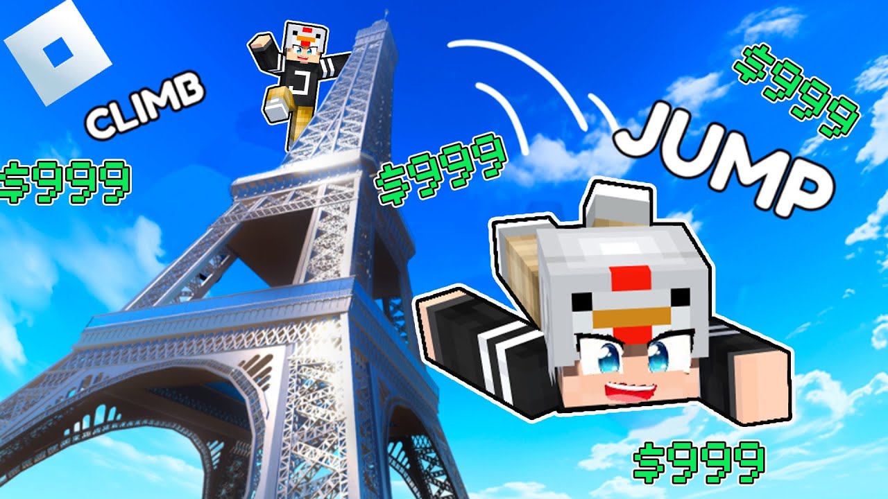 Making TRILLIONS In Roblox Climb And Jump Tower!!