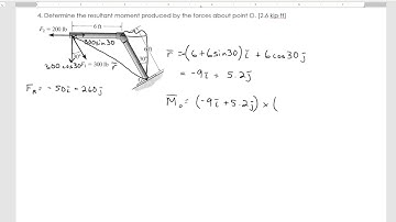 Statics 2D Moment Example 4