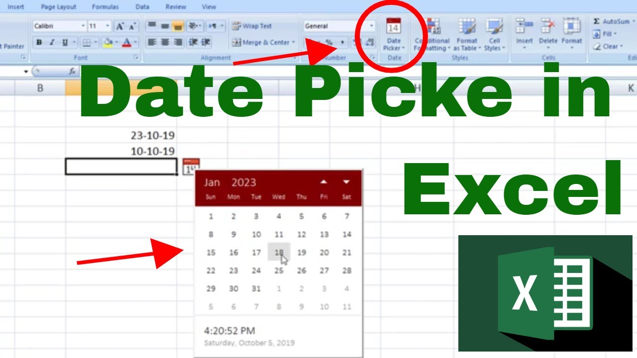 excel date picker for mac