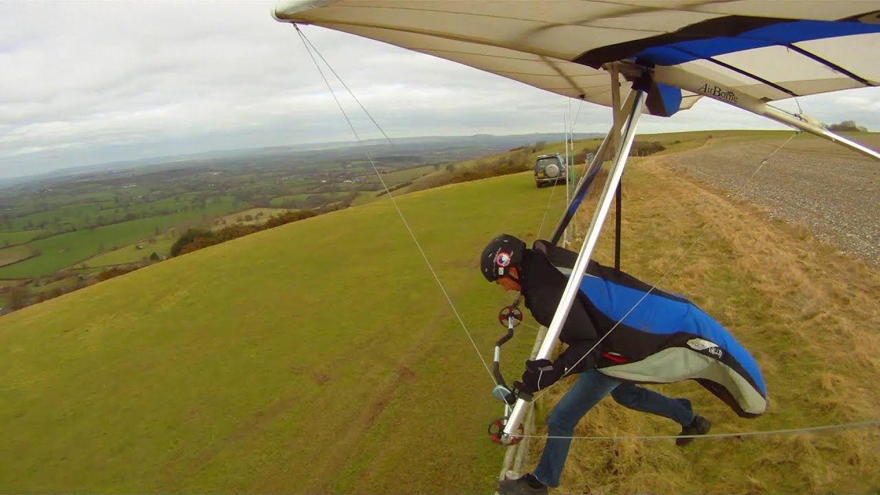 Strong wind Hang Gliding fun at Bell Hill 15th Feb 2012 YouTube