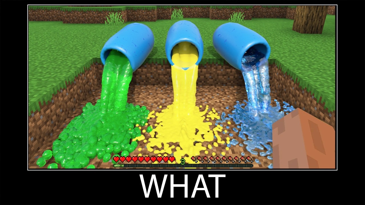 Minecraft wait what meme part 399 realistic minecraft water and slime